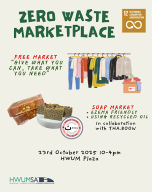 Zero Waste Marketplace poster for HWUM Global Sustainability Week 2025